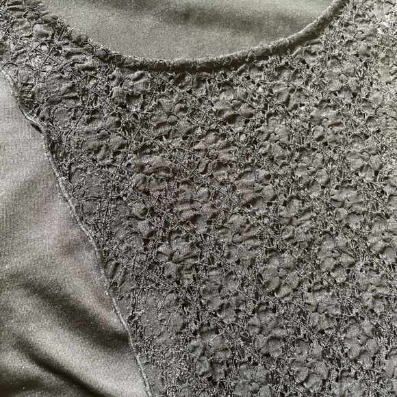 Black Lace Embellished Short Sleeve Top - Picture 5 of 5